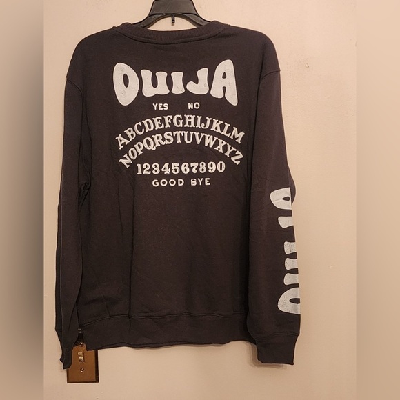 ouija board grey long sleeve crew neck sweatshirt womens large oversized - Picture 1 of 4